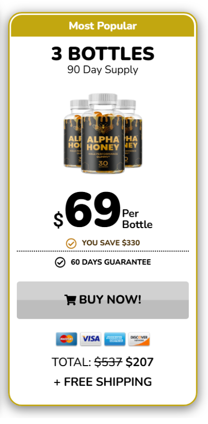 Alpha Honey 3 Bottles Pricing