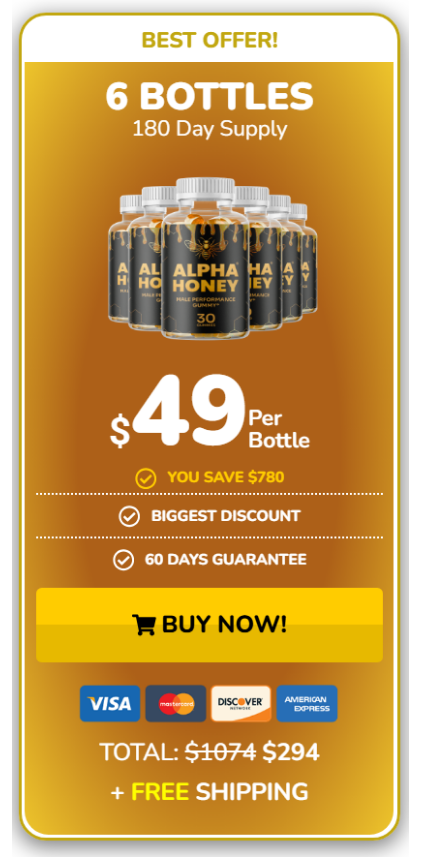 Alpha Honey 6 Bottle Pricing